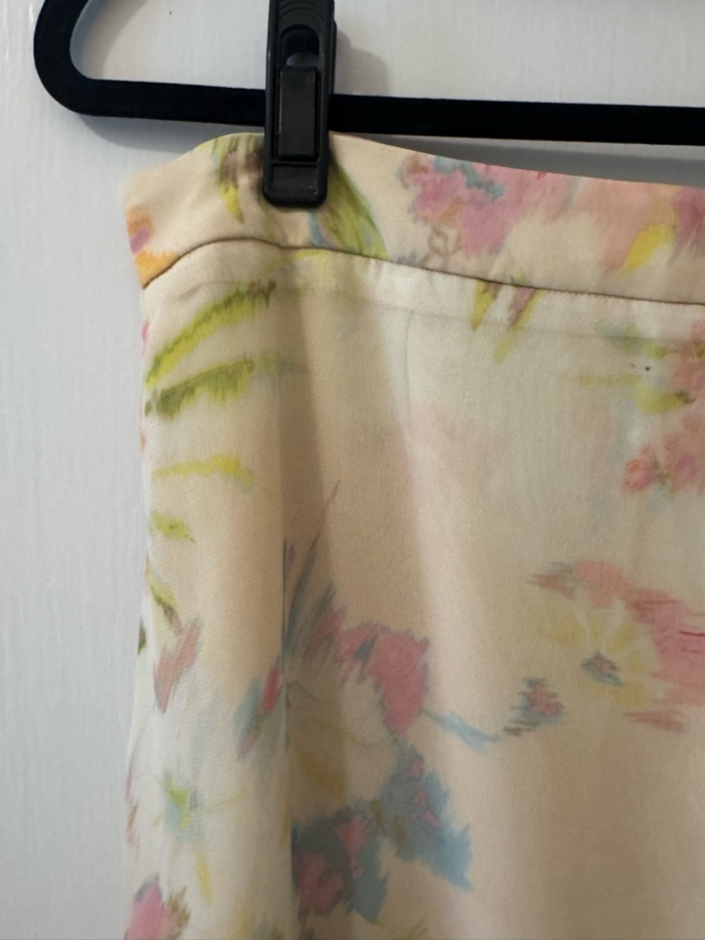 vestique Cream Floral High-Low Ruffle Midi Skirt - Picture 4 of 5